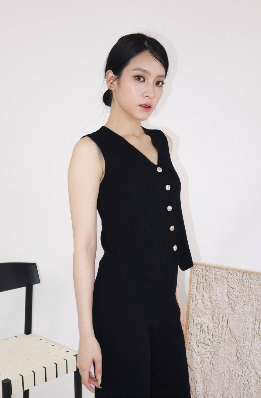 Rib-Knit Sets w Gold Buttons - Image 8